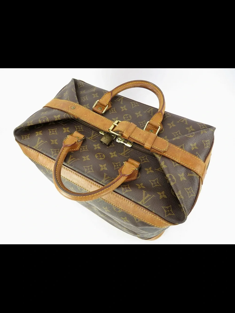 Louis Vuitton Monogram Canvas Tote with Tan Leather Trim
